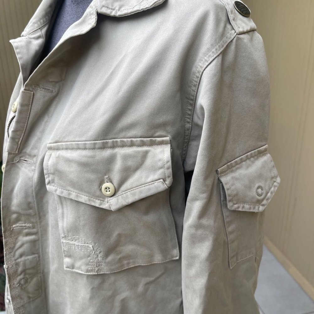 Mason's Brand Utility Jacket Khaki Shirt Field Jacket with Pockets Size XL